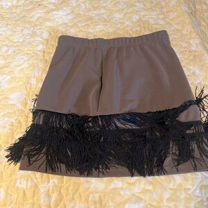 Fringe Skirt (Brown and Black)